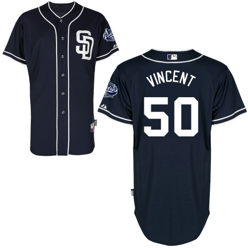 San Diego Padres #50 Nick Vincent Authentic Personalized Alternate Blue Jersey