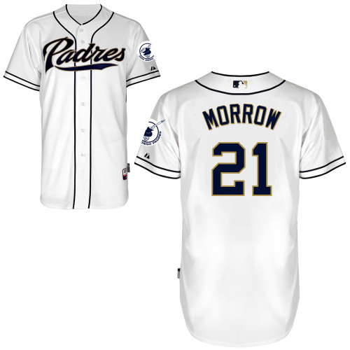 San Diego Padres #21 Brandon  Morrow Authentic Personalized Home White Jersey