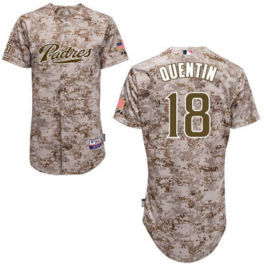 San Diego Padres #18Carlos Quentin Authentic Personalized Alternate Camo Jersey