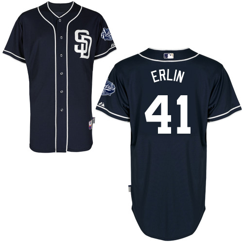 San Diego Padres #41Robbie  Erlin Authentic Personalized Alternate Blue Jersey