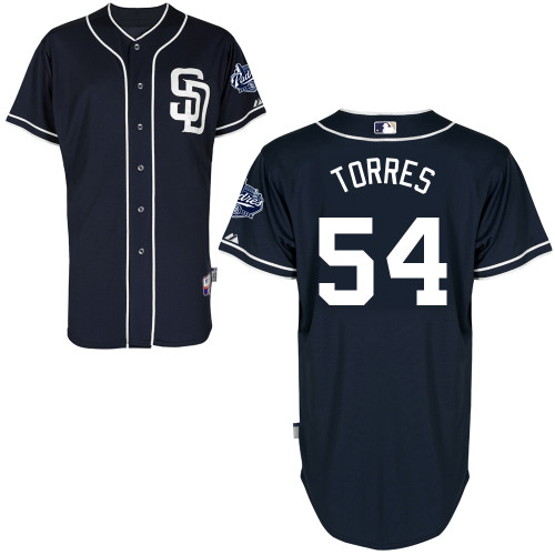 San Diego Padres #54 Alex Torres Authentic Personalized Alternate Blue Jersey