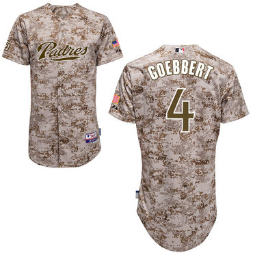San Diego Padres #4Jake Goebbert Authentic Personalized Alternate Camo Jersey
