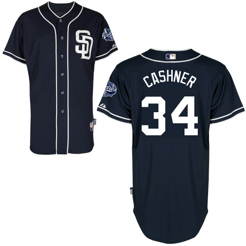 San Diego Padres #34Andrew  Cashner Authentic Personalized Alternate Blue Jersey