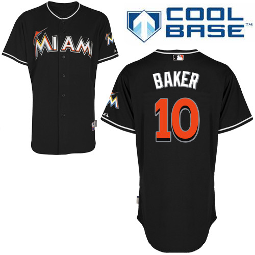 Miami Marlins #10Jeff  Baker Authentic Alternate Black Jersey