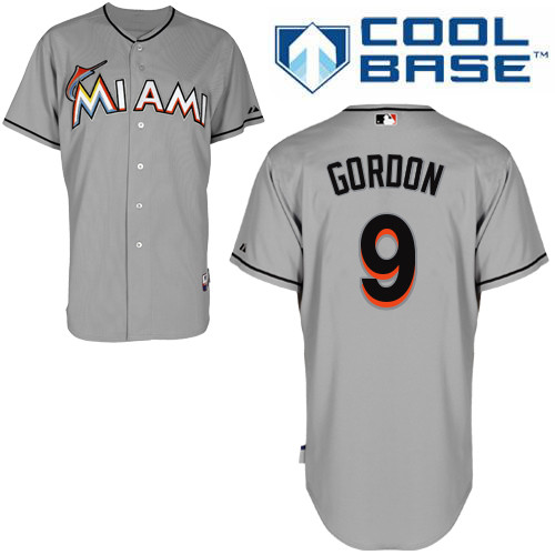 Miami Marlins #9Dee Gordon Authentic Personalized Road Gray Jersey