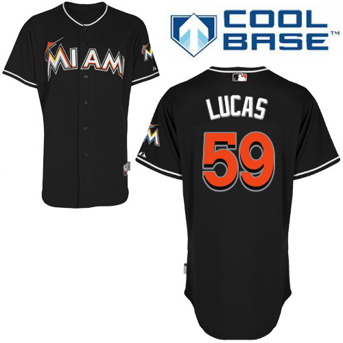 Miami Marlins #59 Lucas Authentic Alternate Black Jersey