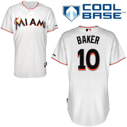 Miami Marlins #10Jeff  Baker Authentic Personalized Home White Jersey