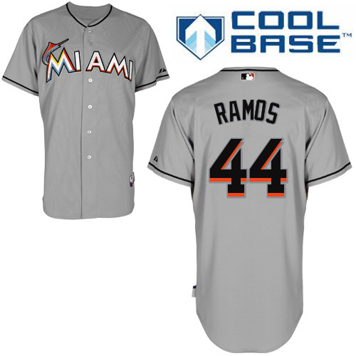 Miami Marlins #44a.j Ramos Authentic Personalized Road Gray Jersey