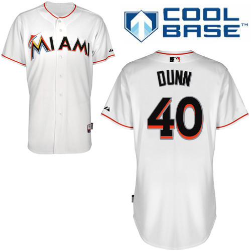 Miami Marlins #40Mike Dunn Authentic Personalized Home White Jersey