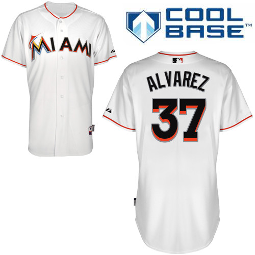 Miami Marlins #37 Henderson Alvarez Authentic Personalized Home White Jersey