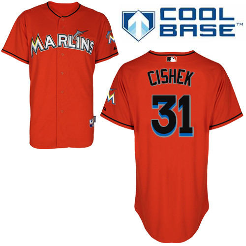 Miami Marlins #31Steve Cishek 2015 Cool Base Giancarlo Stanton Alternate red Jersey