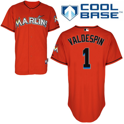 Miami Marlins #1Jordany Valdespin 2015 Cool Base Giancarlo Stanton Alternate red Jersey Miami Marlins #1Jordany Valdespin 2015 Cool Base Giancarlo Stanton Alternate red Jersey