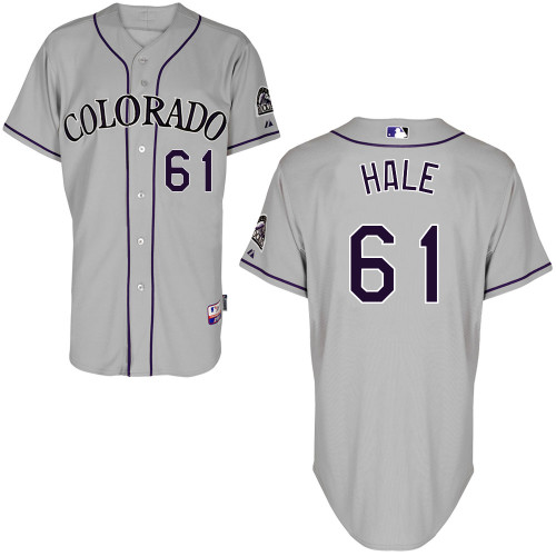 Colorado Rockies #61 David  Hale Authentic Personalized Road Gray Jersey