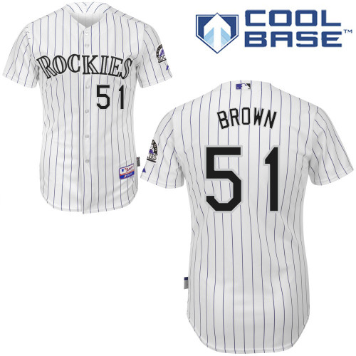 Colorado Rockies #51 Brooks  Brown 2015 Personalized Home White Jersey