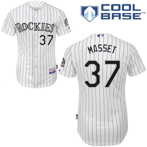 Colorado Rockies #37Nick Masset 2015 Personalized Home White Jersey