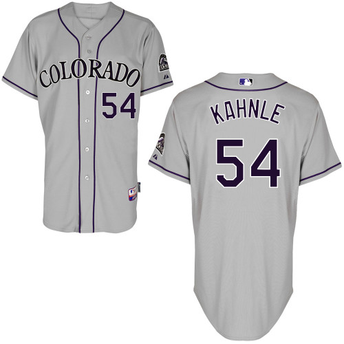 Colorado Rockies #54Tommy KAHNLE Authentic Personalized Road Gray Jersey