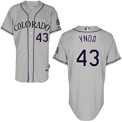 Colorado Rockies #43Rafael Ynoa Authentic Personalized Road Gray Jersey