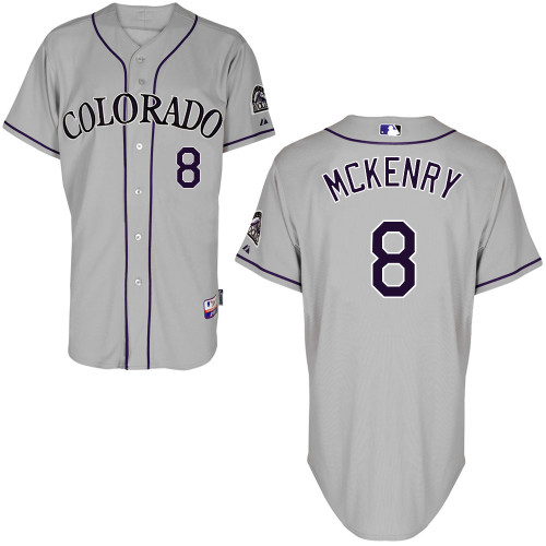 Colorado Rockies #8 Mckenry Authentic Personalized Road Gray Jersey