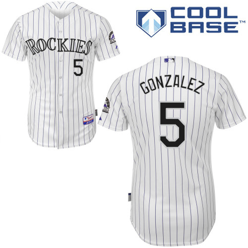 Colorado Rockies #5Carlos Gonzalez 2015 Personalized Home White Jersey