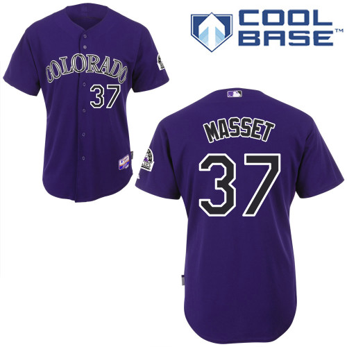 Colorado Rockies #37Nick Masset Authentic Personalized Alternate Purple Jersey