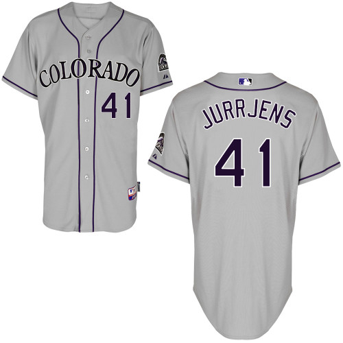 Colorado Rockies #41Jair  Jurrjens Authentic Personalized Road Gray Jersey