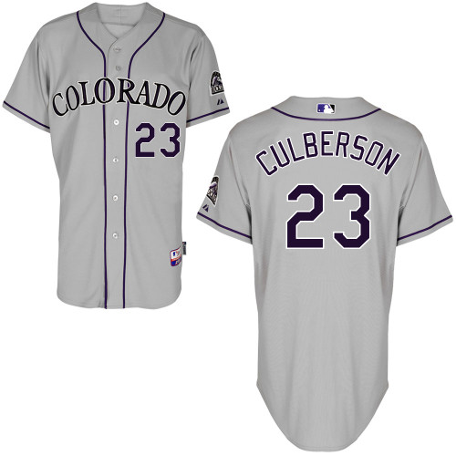 Colorado Rockies #23Charlie Culbersom Authentic Personalized Road Gray Jersey