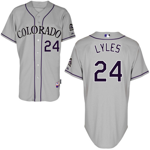 Colorado Rockies #24 Jordan Lyles Authentic Personalized Road Gray Jersey