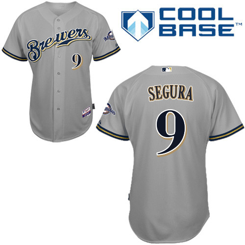 Milwaukee Brewers #9Jean Segura Authentic Personalized Road Gray Jersey