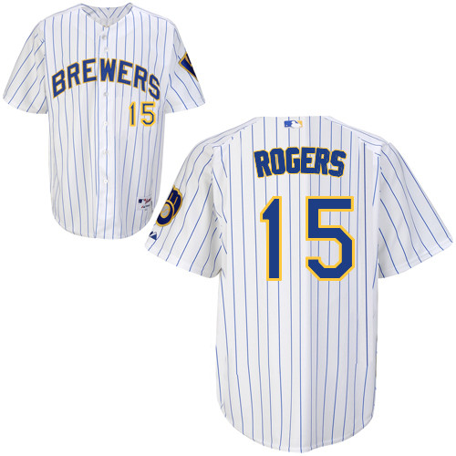 Milwaukee Brewers #15Jason Rogers Authentic Personalized Alternate Home White Jersey
