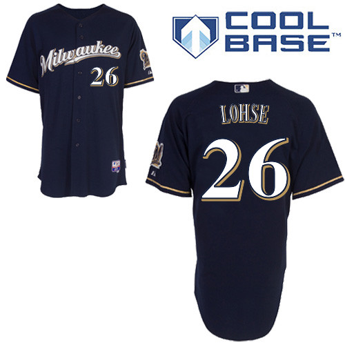 Milwaukee #26Kyle lohse Brewers Authentic Personalized Alternate Road Blue Jersey