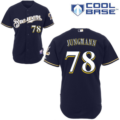 Milwaukee Brewers #78Taylor Jungmann Authentic Personalized Alternate Blue Jersey