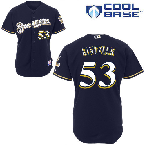 Milwaukee Brewers #53Brandon Kintzler Authentic Personalized Alternate Blue Jersey