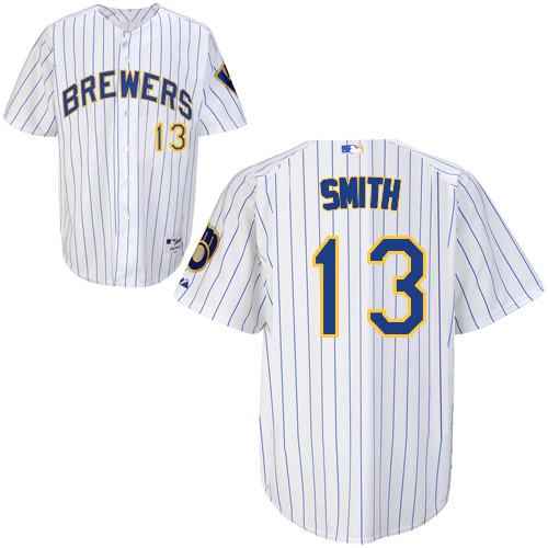 Milwaukee Brewers #13Will Smith Authentic Personalized Alternate Home White Jersey