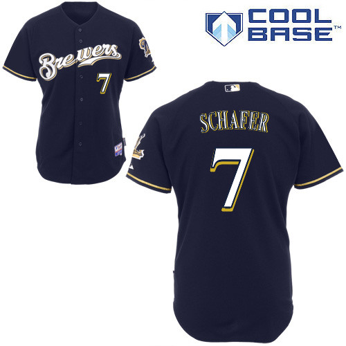 Milwaukee Brewers #7Grátis Schafer Authentic Personalized Alternate Blue Jersey