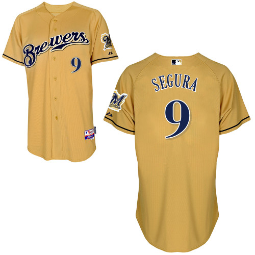 Milwaukee Brewers #9Jean Segura Authentic Personalized Alternate yellow Jersey