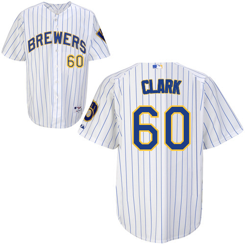 Milwaukee Brewers #60Matt CLARK Authentic Personalized Alternate Home White Jersey