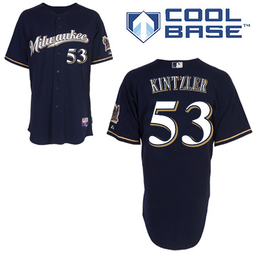 Milwaukee #53Brandon Kintzler Brewers Authentic Personalized Alternate Road Blue Jersey