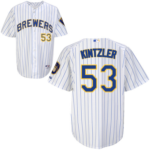 Milwaukee Brewers #53Brandon Kintzler Authentic Personalized Alternate Home White Jersey