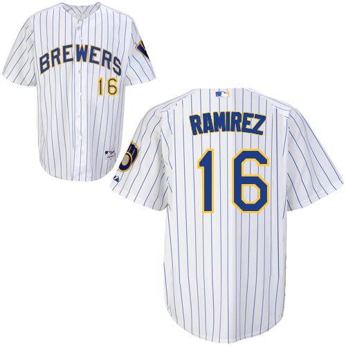 Milwaukee Brewers #16Aramis Ramirez Authentic Personalized Alternate Home White Jersey