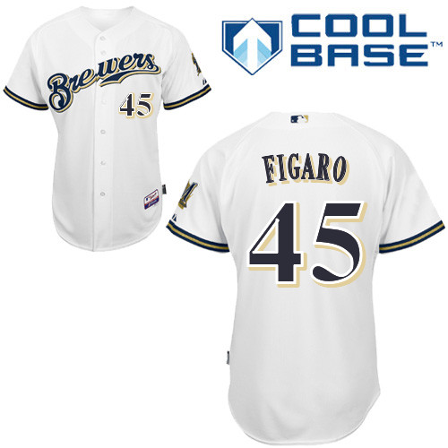 Milwaukee Brewers #45Alfredo FigaroAuthentic Personalized Home White Jersey