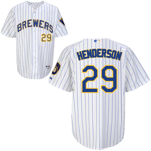 Milwaukee Brewers #29Jim Hengerson Authentic Personalized Alternate Home White Jersey