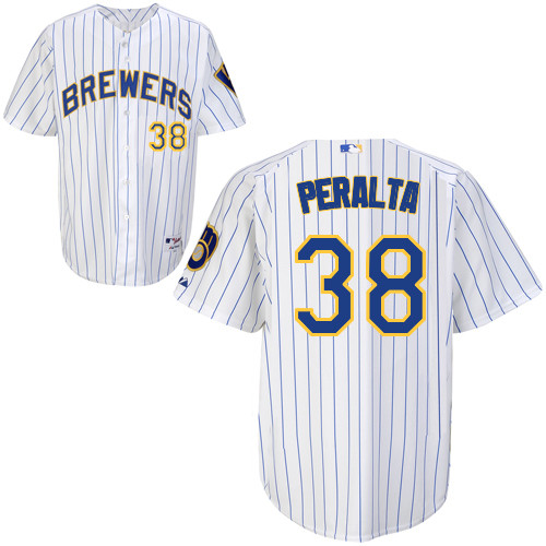 Milwaukee Brewers #38astuto Peralta Authentic Personalized Alternate Home White Jersey