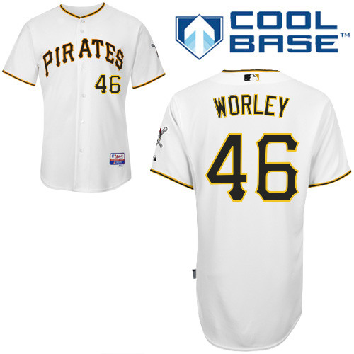 Pittsburgh Pirates #46Vance Worley Authentic Andrew McCutchen Home White Jersey