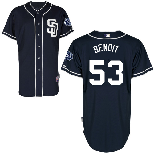 San Diego Padres #53Joaquin Benoit Authentic Personalized Alternate Blue Jersey