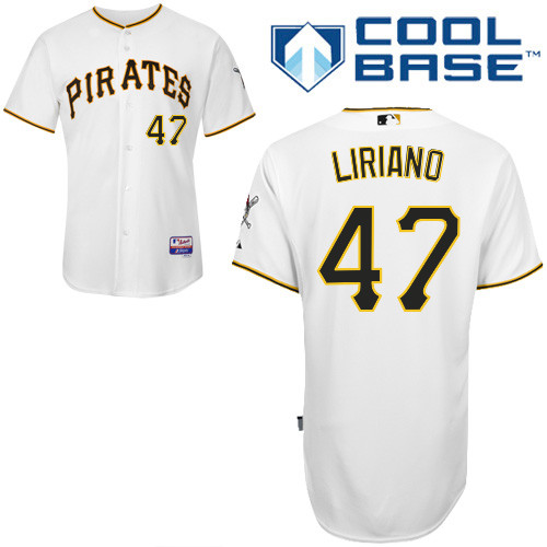 Pittsburgh Pirates #47 Francisco Liriano Authentic Andrew McCutchen Home White Jersey