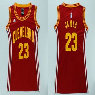 Women Cavaliers #23 LeBron James Red Dress Stitched NBA Jersey