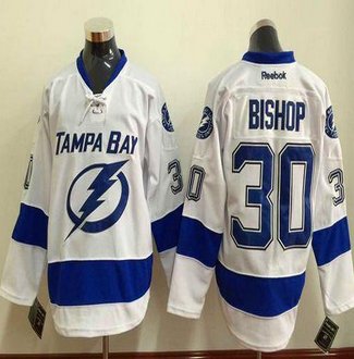 Tampa Bay Lightning #30 Ben Bishop White Stitched NHL Jersey Tampa Bay Lightning #30 Ben Bishop White Stitched NHL Jersey