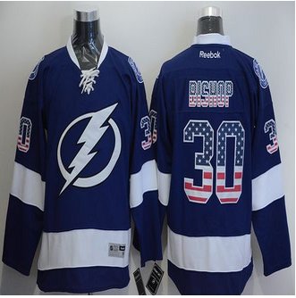Tampa Bay Lightning #30 Ben Bishop Blue USA Flag Fashion Stitched NHL Jersey Tampa Bay Lightning #30 Ben Bishop Blue USA Flag Fashion Stitched NHL Jersey