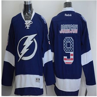 Tampa Bay Lightning #9 Tyler Johnson Blue USA Flag Fashion Stitched NHL Jersey Tampa Bay Lightning #9 Tyler Johnson Blue USA Flag Fashion Stitched NHL Jersey