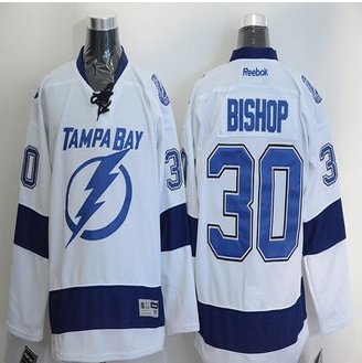 Tampa Bay Lightning #30 Ben Bishop White Stitched NHL Jersey Tampa Bay Lightning #30 Ben Bishop White Stitched NHL Jersey